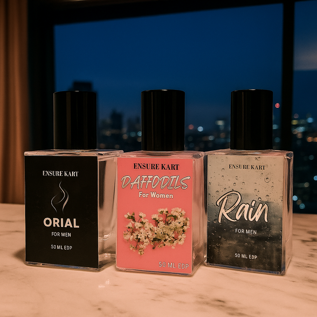 A perfume trio that speaks your style — Orial, Rain & Daffodils. Pack Of Combo.